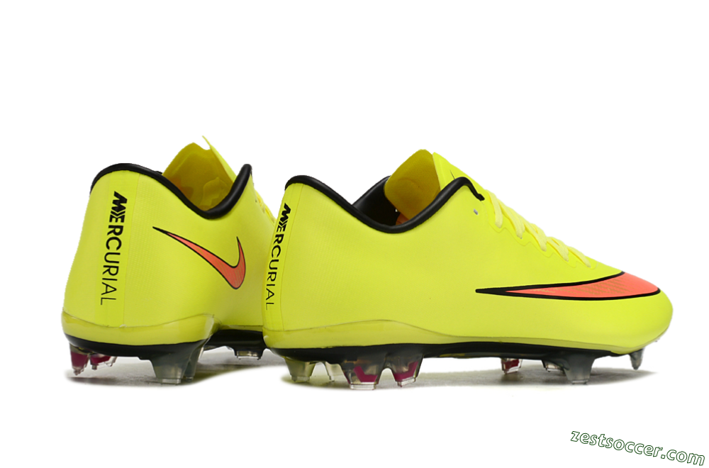 Nike Mercurial Vapor 10 FG Low-Tops Soccer Cleats - Yellow/Black/Red 6