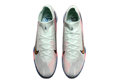 Nike Air Zoom Mercurial Superfly 10 Elite TF High-Tops Soccer Shoes - White/Pink/Blue