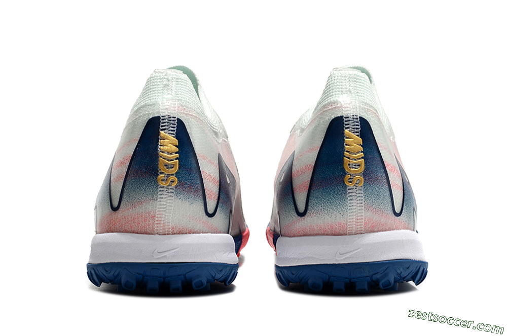 Nike Air Zoom Mercurial Vapor 16 Elite TF Low-Tops Soccer Shoes - White/Pink/Blue 4