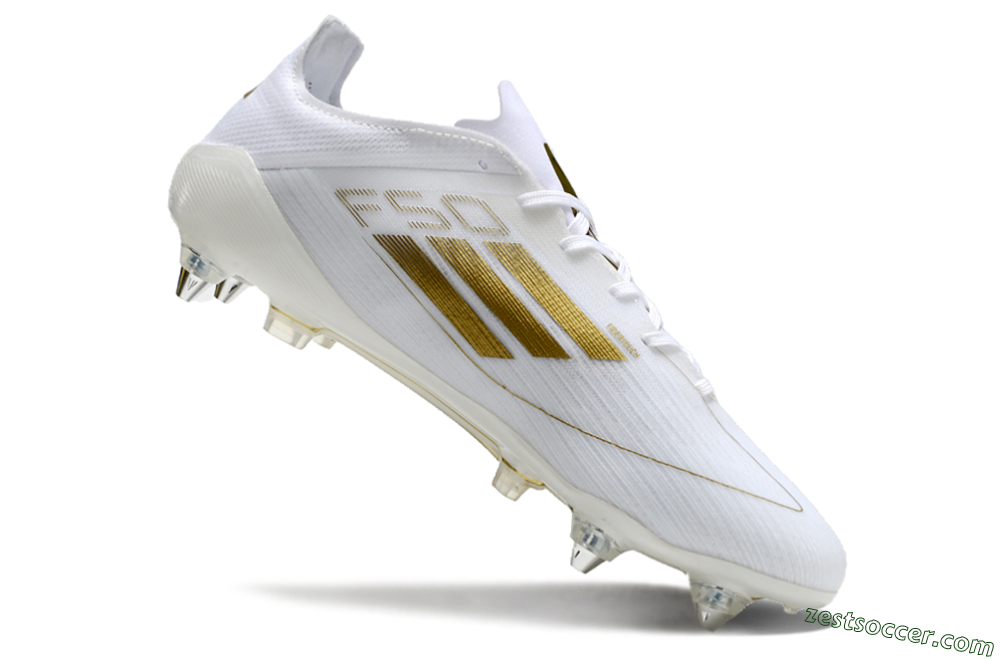 Adidas F50 Elite SG Low-Tops Soccer Cleats - White/Gold 4