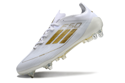 Adidas F50 Elite SG Low-Tops Soccer Cleats - White/Gold