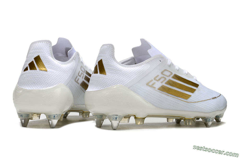 Adidas F50 Elite SG Low-Tops Soccer Cleats - White/Gold 6