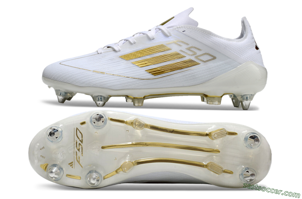 Adidas F50 Elite SG Low-Tops Soccer Cleats - White/Gold 1