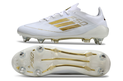 Adidas F50 Elite SG Low-Tops Soccer Cleats - White/Gold