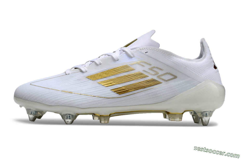 Adidas F50 Elite SG Low-Tops Soccer Cleats - White/Gold 2