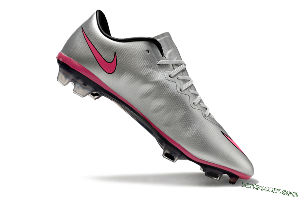 Nike Mercurial Vapor 10 Elite FG Low-Tops Soccer Cleats - Sliver/Pink/Black 4