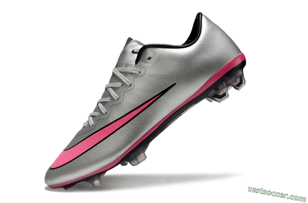 Nike Mercurial Vapor 10 Elite FG Low-Tops Soccer Cleats - Sliver/Pink/Black 5