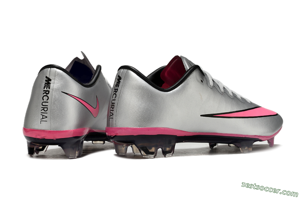 Nike Mercurial Vapor 10 Elite FG Low-Tops Soccer Cleats - Sliver/Pink/Black 6