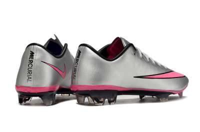Nike Mercurial Vapor 10 Elite FG Low-Tops Soccer Cleats - Sliver/Pink/Black
