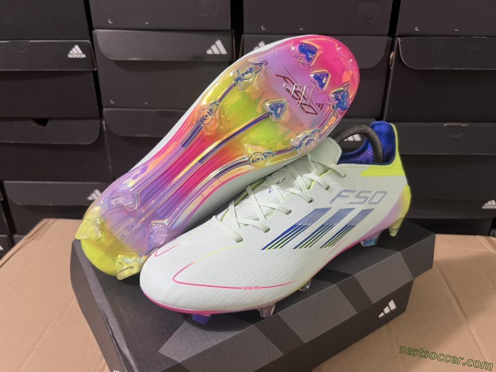 Adidas F50 Elite FG Low-Tops Soccer Cleats - Blue/Pink/Yellow