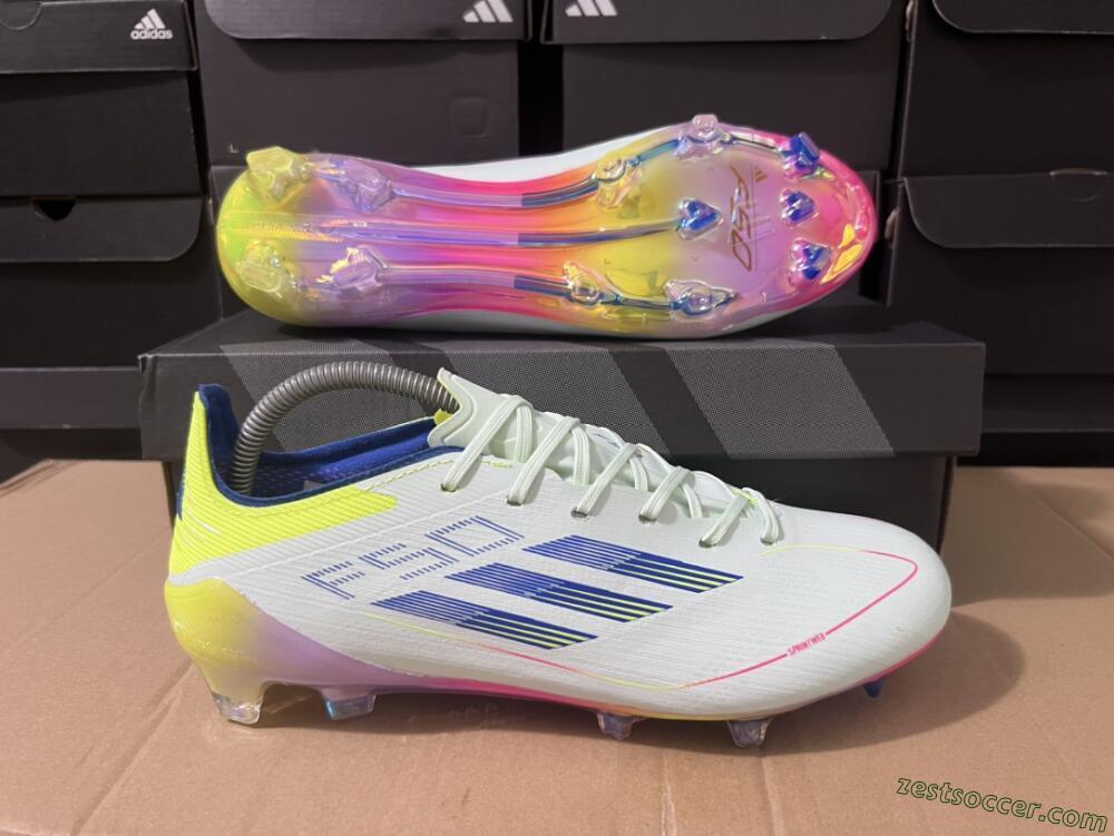Adidas F50 Elite FG Low-Tops Soccer Cleats - Blue/Pink/Yellow