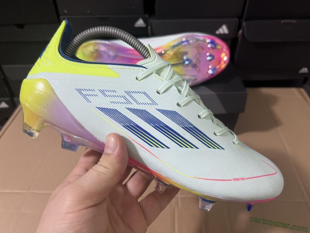 Adidas F50 Elite FG Low-Tops Soccer Cleats - Blue/Pink/Yellow