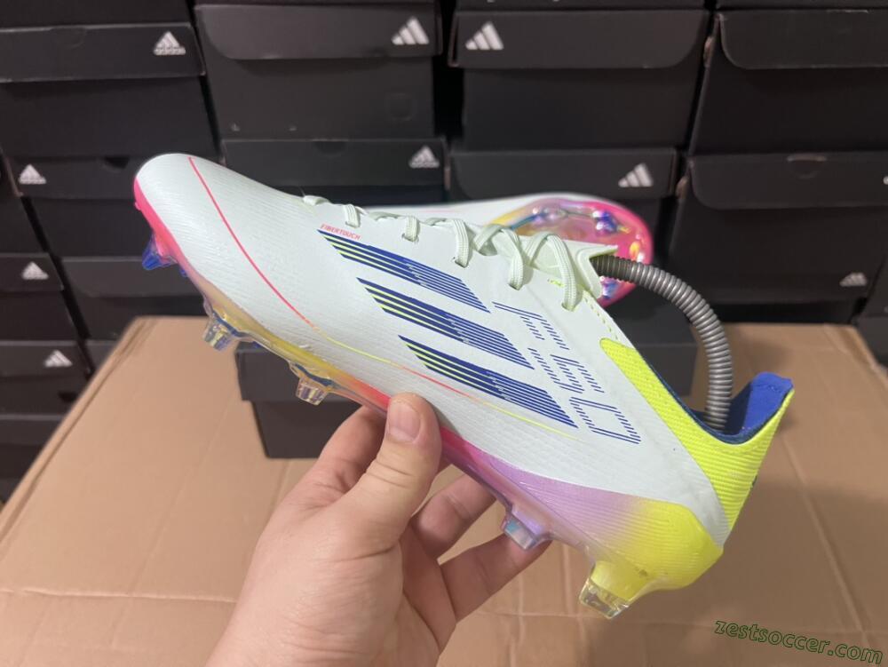 Adidas F50 Elite FG Low-Tops Soccer Cleats - Blue/Pink/Yellow