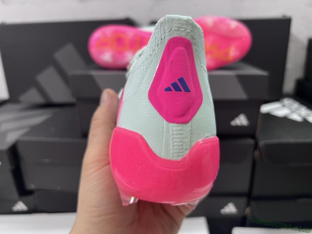 Adidas Predator Accuracy+ Laceless FG Low-Tops Soccer Cleats - White/Pink/Purple