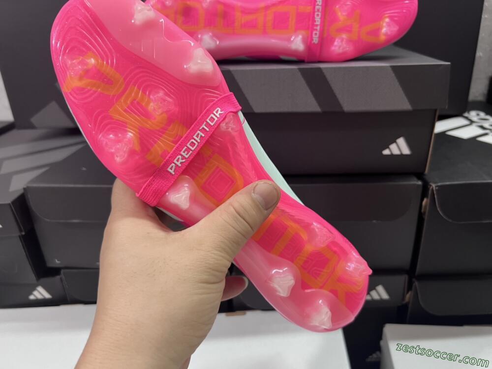 Adidas Predator Accuracy+ Laceless FG Low-Tops Soccer Cleats - White/Pink/Purple