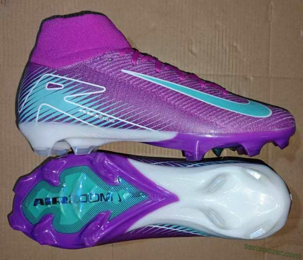 Nike Air Zoom Mercurial Superfly 10 Elite FG High-Tops Soccer Cleats - Purple/Green