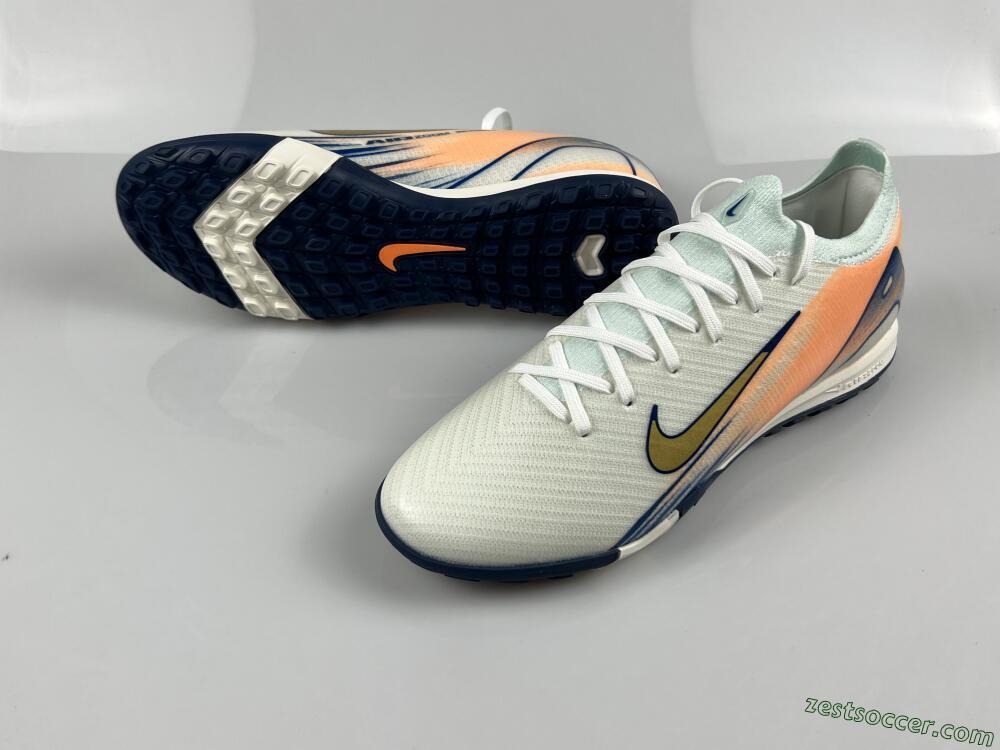 Nike Air Zoom Mercurial Vapor 16 Elite TF Low-Tops Soccer Shoes - White/Pink/Blue