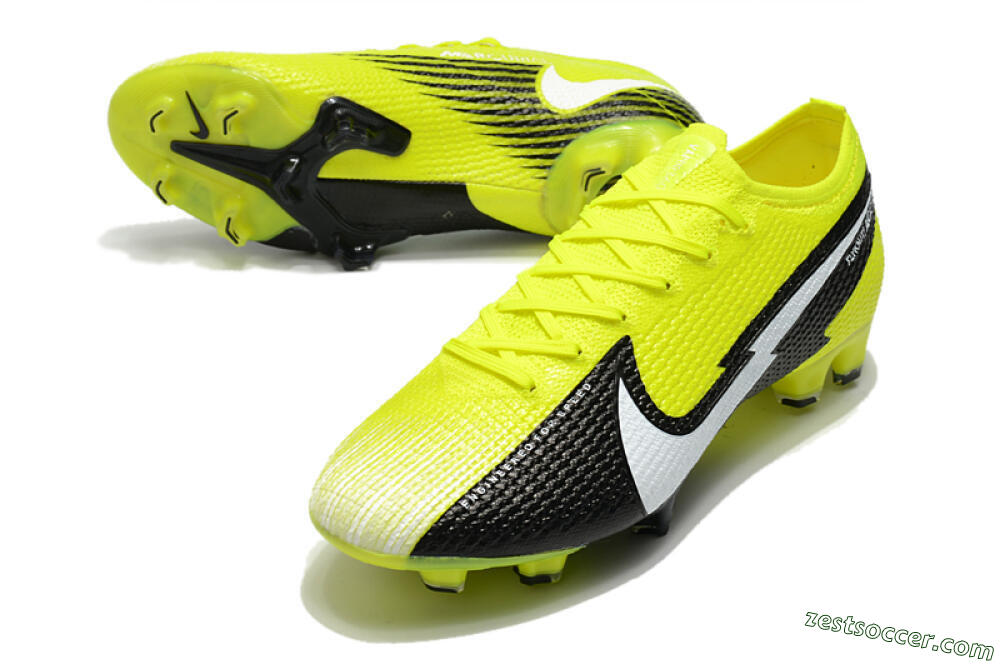 Nike Mercurial Vapor 13 Elite FG Low-Tops Soccer Cleats - Yellow/White/Black 3