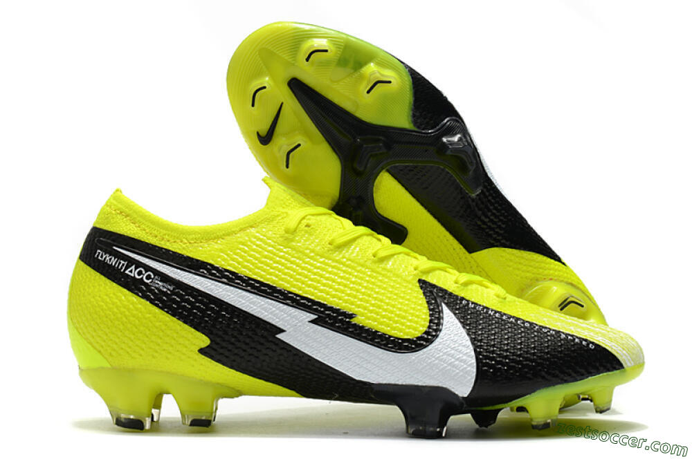 Nike Mercurial Vapor 13 Elite FG Low-Tops Soccer Cleats - Yellow/White/Black 0