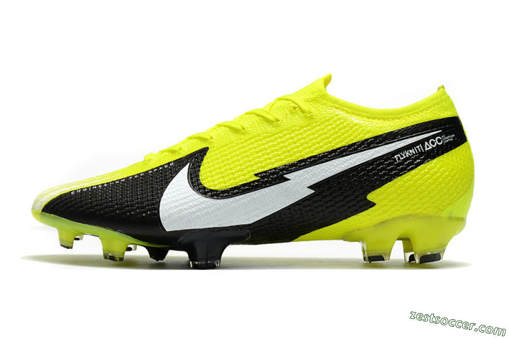 Nike Mercurial Vapor 13 Elite FG Low-Tops Soccer Cleats - Yellow/White/Black 2