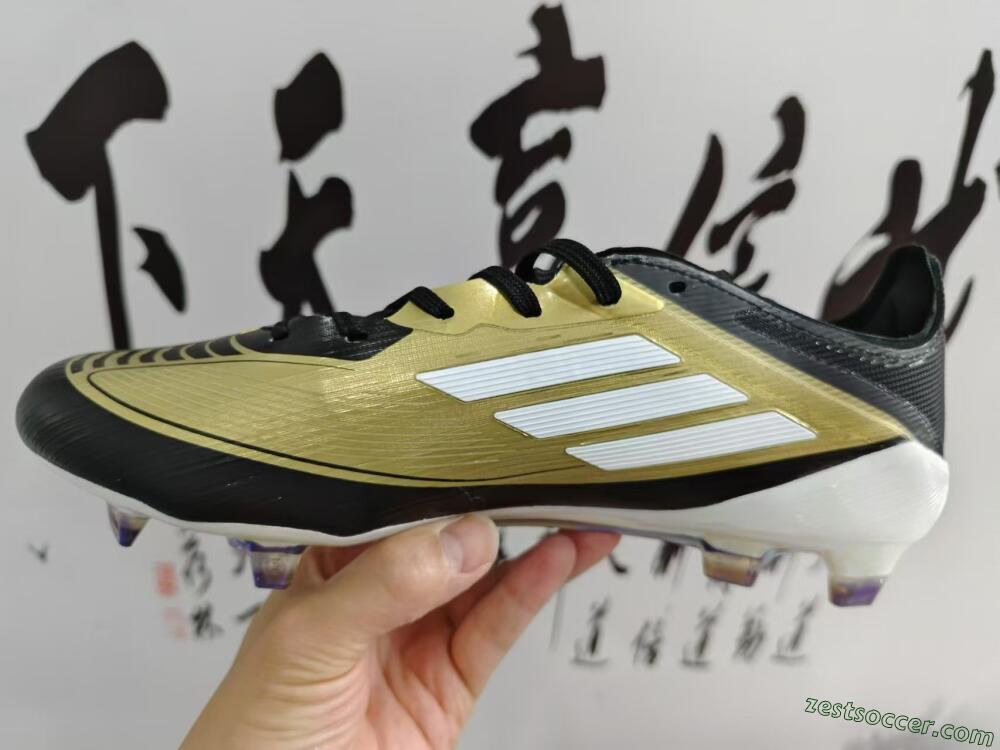 Adidas F50 Adizero Messi FG Low-Tops Soccer Cleats - Gold/White/Black