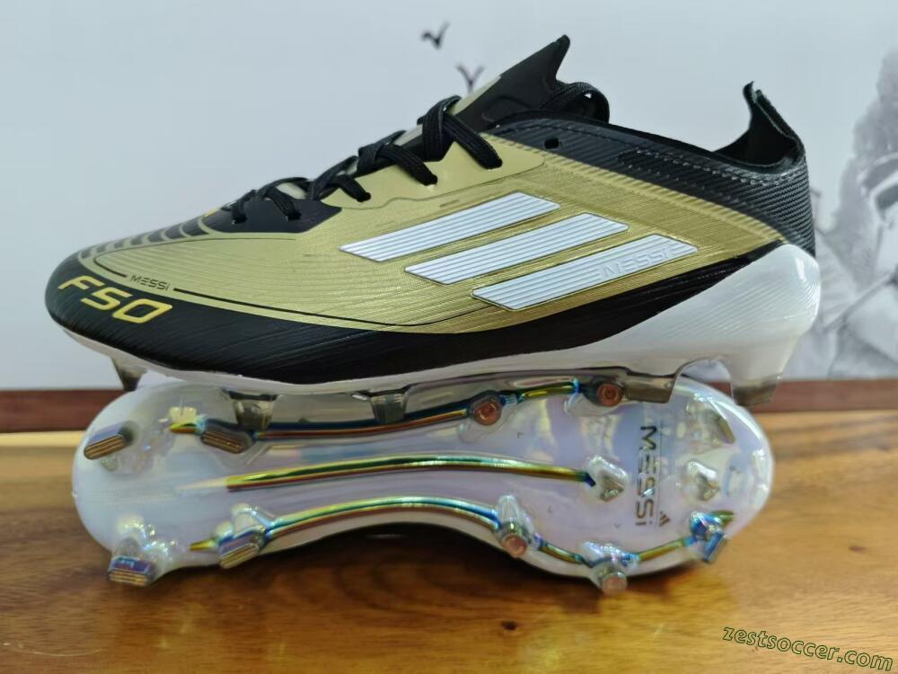 Adidas F50 Adizero Messi FG Low-Tops Soccer Cleats - Gold/White/Black