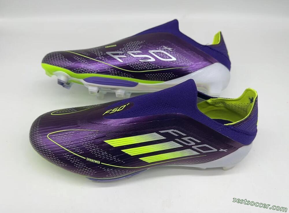 Adidas F50+ Lightstrike Pro FG Low-Tops Soccer Cleats - Purple/Yellow/Blue