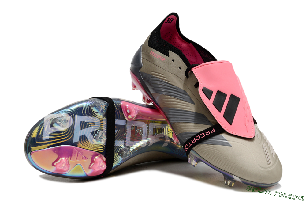 Adidas Predator Elite Foldover Tongue FG Low-Tops Soccer Cleats - Pink/Black/Silver/Gold 3