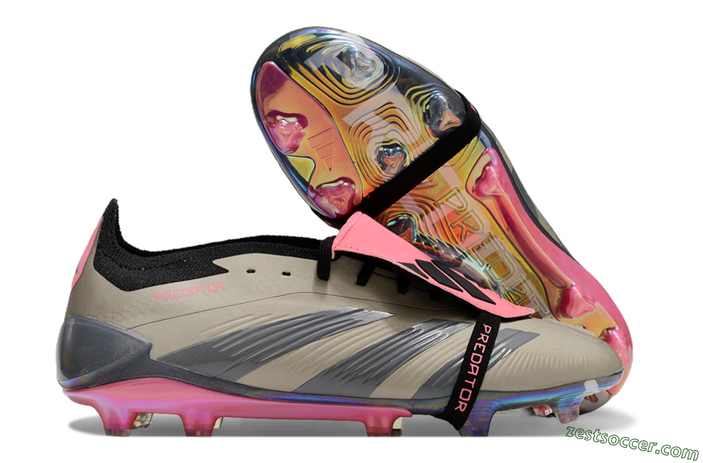 Adidas Predator Elite Foldover Tongue FG Low-Tops Soccer Cleats - Pink/Black/Silver/Gold 0
