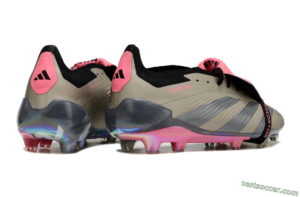 Adidas Predator Elite Foldover Tongue FG Low-Tops Soccer Cleats - Pink/Black/Silver/Gold 6