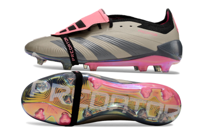 Adidas Predator Elite Foldover Tongue FG Low-Tops Soccer Cleats - Pink/Black/Silver/Gold