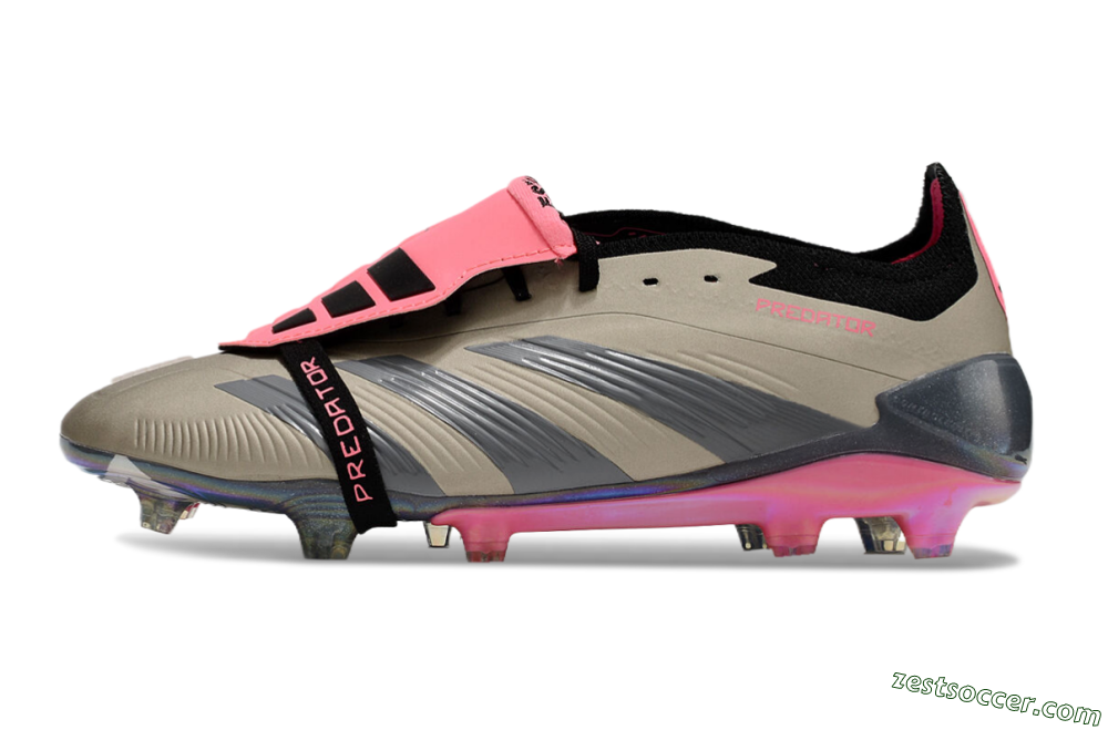 Adidas Predator Elite Foldover Tongue FG Low-Tops Soccer Cleats - Pink/Black/Silver/Gold 2
