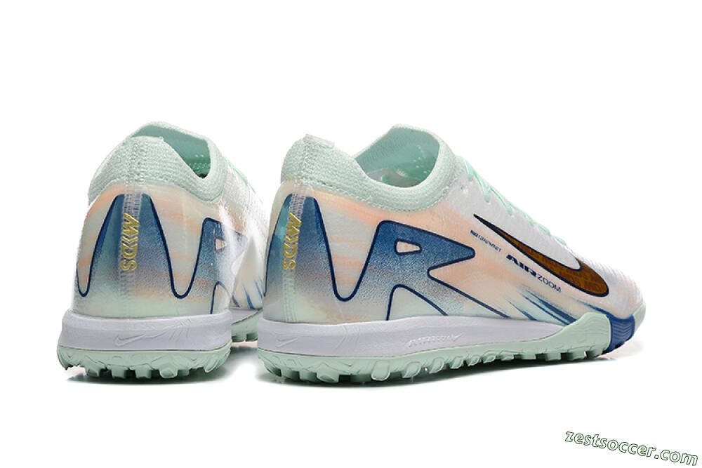 Nike Air Zoom Mercurial Vapor 16 Elite TF Low-Tops Soccer Shoes - Jade/Blue/Gold 9