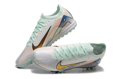 Nike Air Zoom Mercurial Vapor 16 Elite TF Low-Tops Soccer Shoes - Jade/Blue/Gold