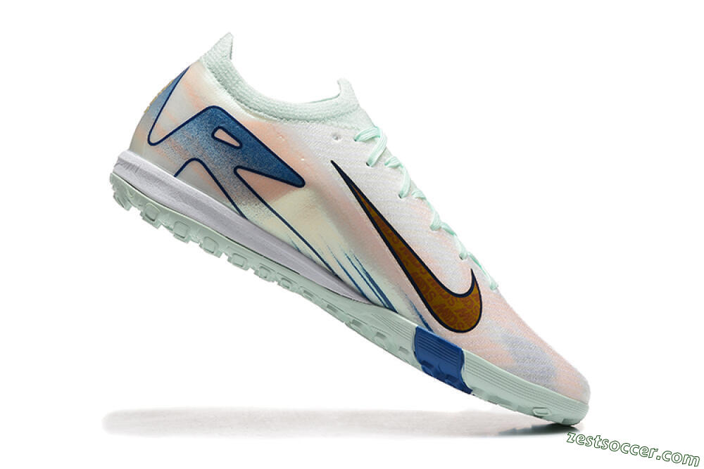 Nike Air Zoom Mercurial Vapor 16 Elite TF Low-Tops Soccer Shoes - Jade/Blue/Gold 7