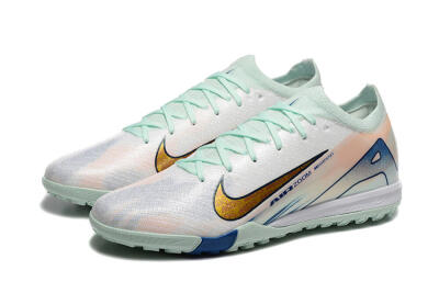 Nike Air Zoom Mercurial Vapor 16 Elite TF Low-Tops Soccer Shoes - Jade/Blue/Gold