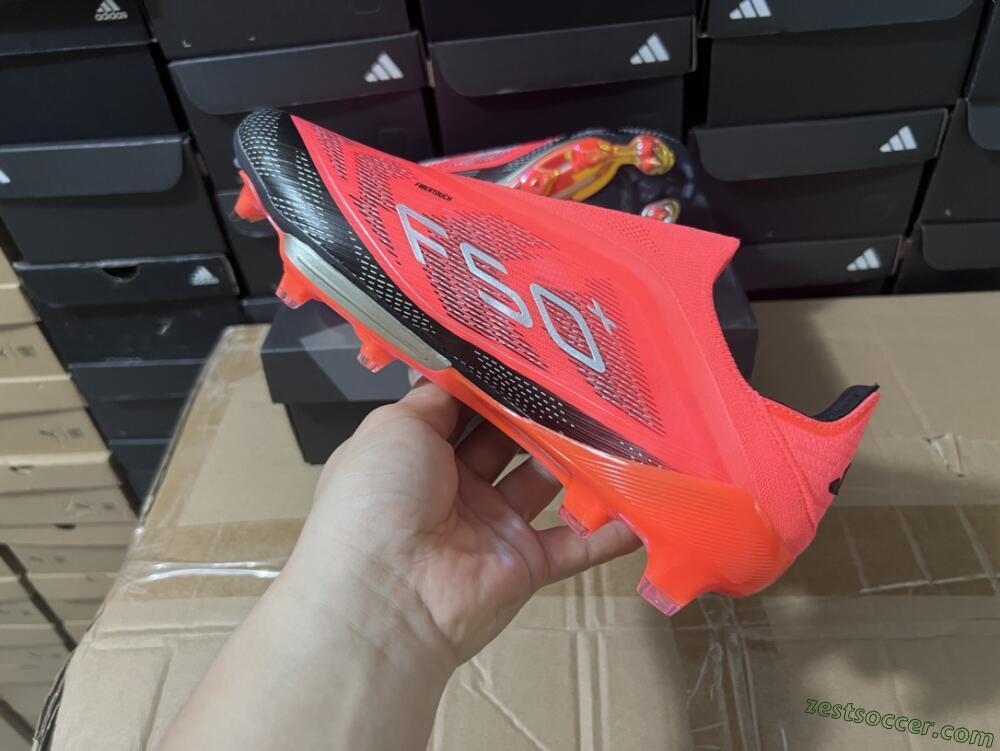 Adidas F50+ Lightstrike Pro Laceless FG Low-Tops Soccer Cleats - Red/Black/Silver