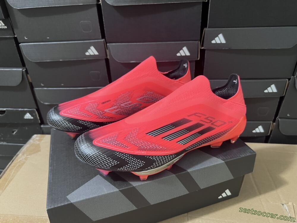 Adidas F50+ Lightstrike Pro Laceless FG Low-Tops Soccer Cleats - Red/Black/Silver