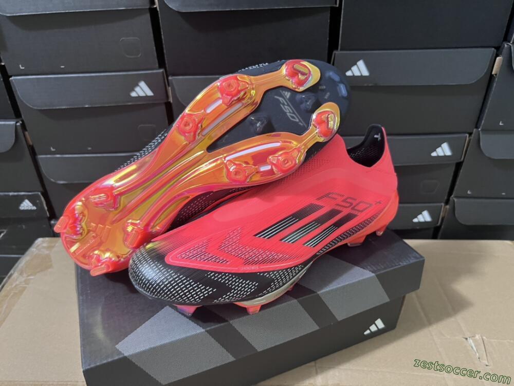 Adidas F50+ Lightstrike Pro Laceless FG Low-Tops Soccer Cleats - Red/Black/Silver