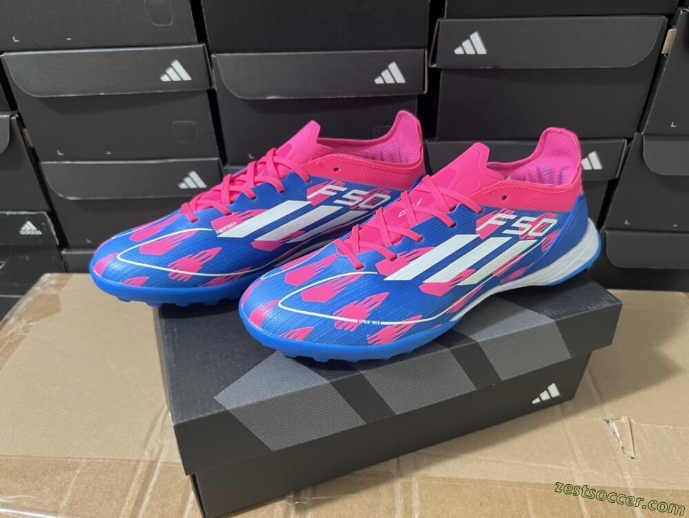 Adidas F50 Elite TF Low-Tops Soccer Shoes - Blue/Pink/White