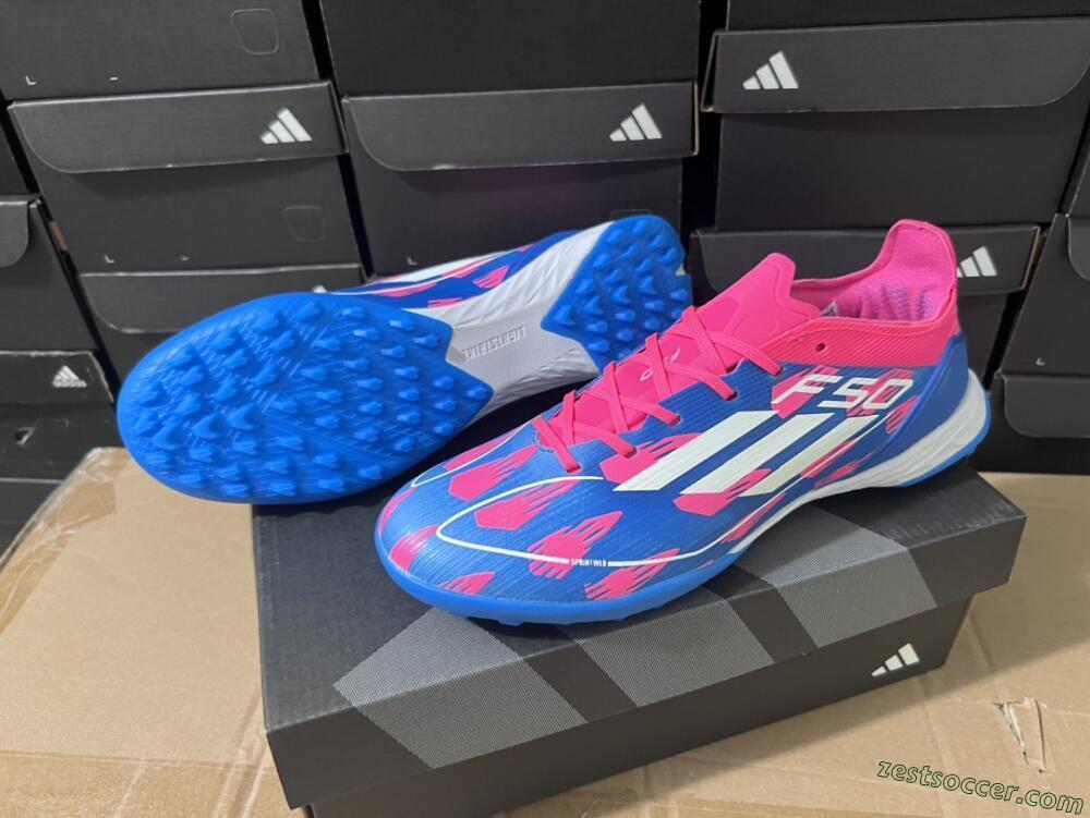 Adidas F50 Elite TF Low-Tops Soccer Shoes - Blue/Pink/White