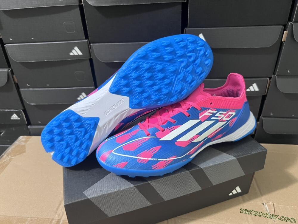 Adidas F50 Elite TF Low-Tops Soccer Shoes - Blue/Pink/White