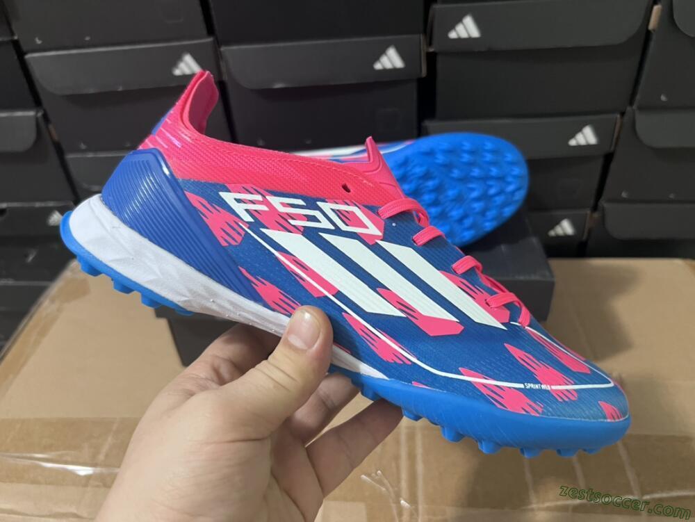 Adidas F50 Elite TF Low-Tops Soccer Shoes - Blue/Pink/White