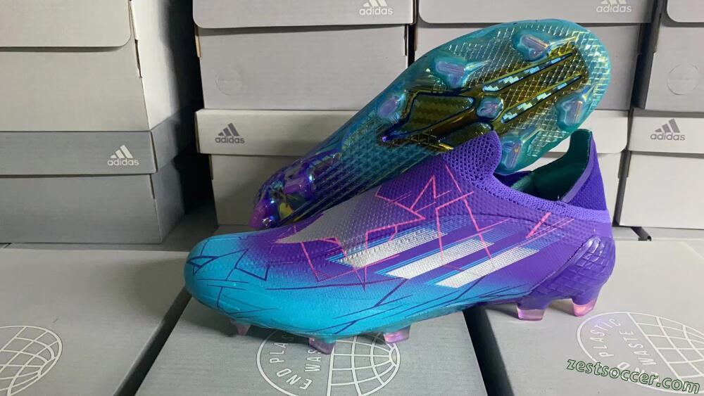 Adidas X Speedflow+ FG Low-Tops Soccer Cleats - Jade/Purple/Pink
