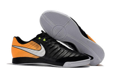 Nike Tiempo Ligera 4 IC Low-Tops Soccer Shoes - Black/Orange/White