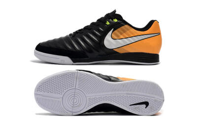 Nike Tiempo Ligera 4 IC Low-Tops Soccer Shoes - Black/Orange/White