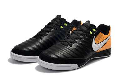 Nike Tiempo Ligera 4 IC Low-Tops Soccer Shoes - Black/Orange/White
