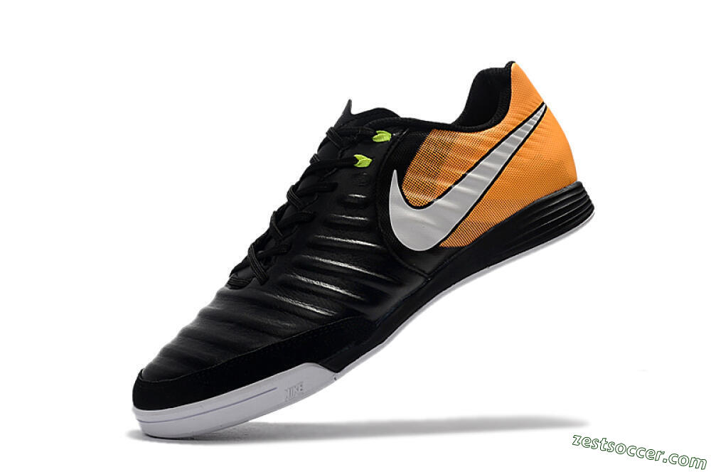 Nike Tiempo Ligera 4 IC Low-Tops Soccer Shoes - Black/Orange/White 8