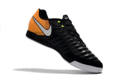 Nike Tiempo Ligera 4 IC Low-Tops Soccer Shoes - Black/Orange/White