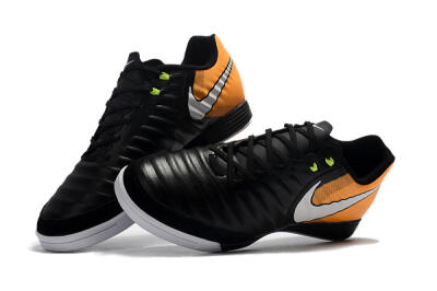Nike Tiempo Ligera 4 IC Low-Tops Soccer Shoes - Black/Orange/White